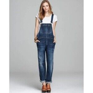 Citizens of Humanity "Quincy" Overalls Straight Leg Medium Wash Denim Sz S EUC!!